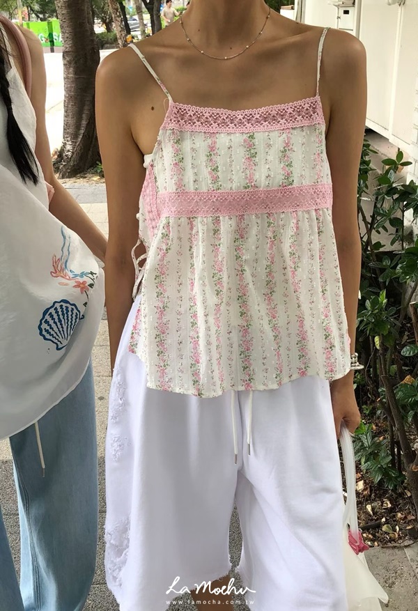 碎花蕾絲布背心粉(闆娘清單)
